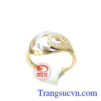 Nhẫn nữ vàng tây kiểu mới nữ tính