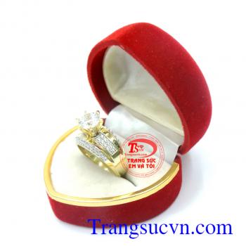 Nhẫn nữ vàng tây đá chủ đẹp
