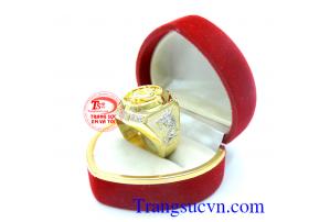 Nhẫn nam rồng trắng vàng