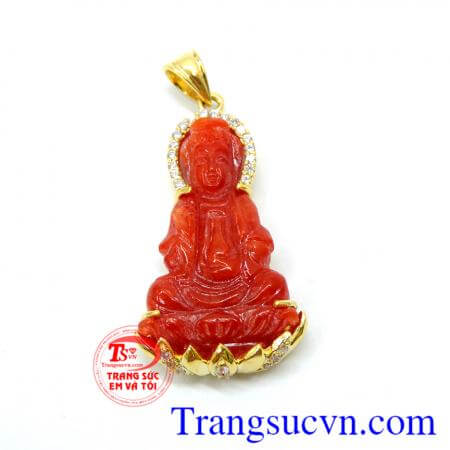 Phật quan âm ngọc cẩm thạch bọc vàng 14k đẹp giao hàng trên toàn quốc.