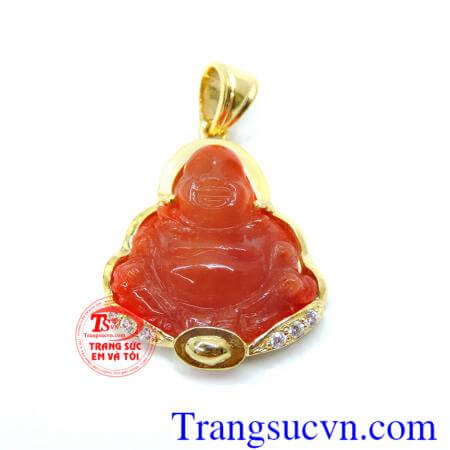 Mặt dây phật di lặc ngọc cẩm thạch sản phẩm bọc vàng 14k đẹp ý nghĩa