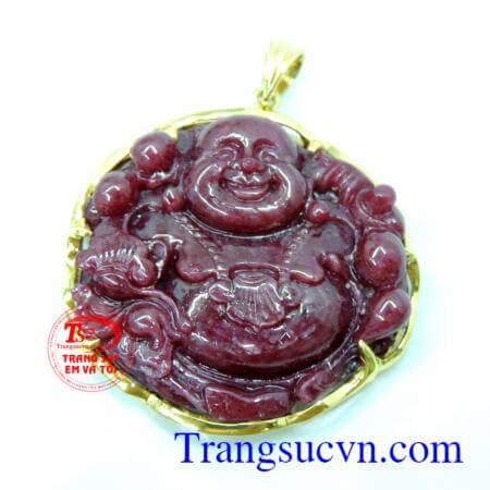 Mặt phật di lặc bọc vàng to đẹp thiên nhiên có giấy kiểm định vàng đảm bảo 14k,