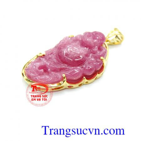 Mặt phật di lặc kiểu đứng bọc vàng 14k chất lượng.