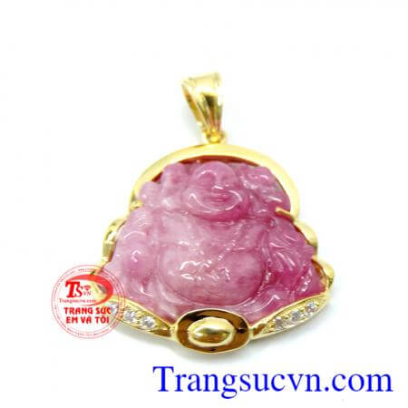 Mặt dây ruby bọc vàng đá ruby