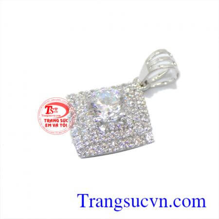 Mặt dây vàng trắng + kim cương