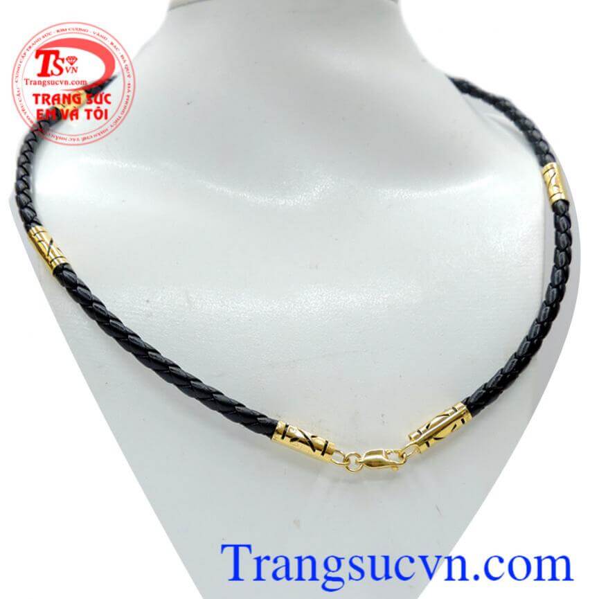Dây da bọc vàng phong cách