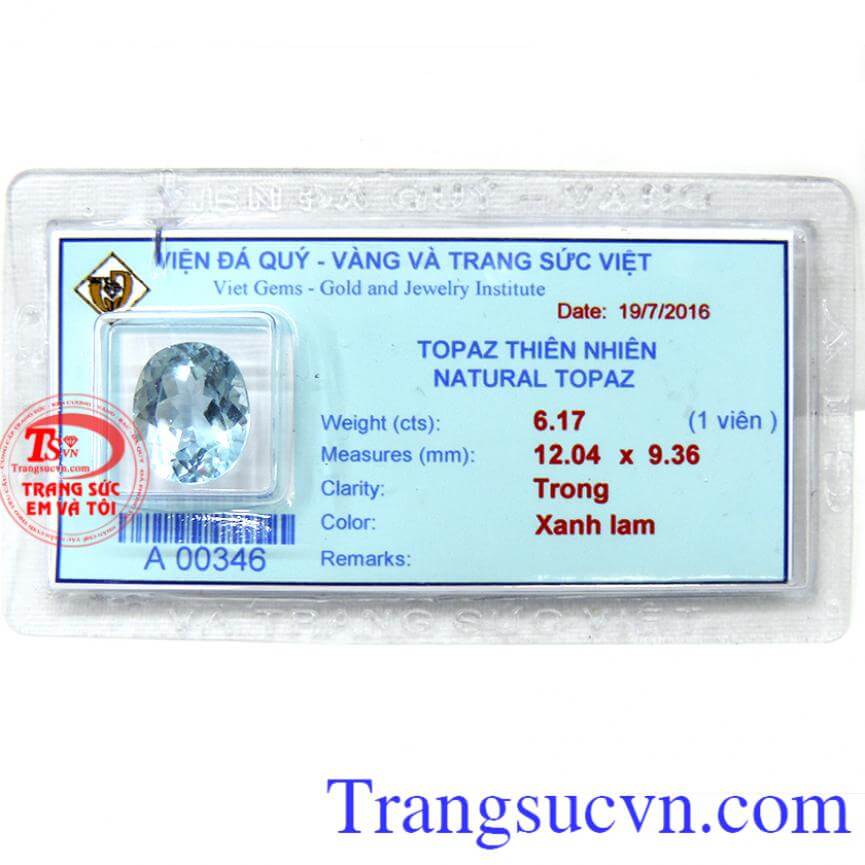 Topaz thiên nhiên xanh lam