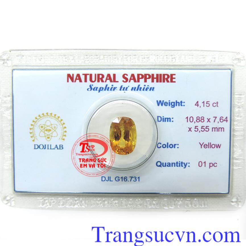 Saphire thiên nhiên màu vàng