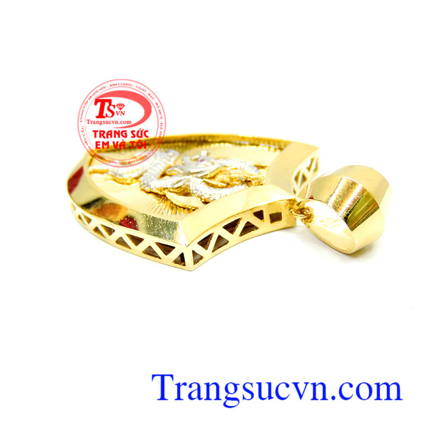 Chất lượng vàng đảm bảo chất lượng, thiết kế và chế tác 3D sắt nét tinh tế, Mặt dây chuyền nam rồng 3D