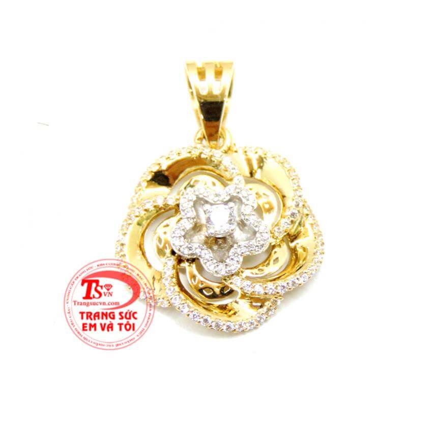 Mặt dây nữ hoa đính đá kim cương