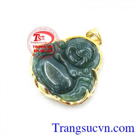 Mặt dây phật di lặc bọc vàng Jadeite