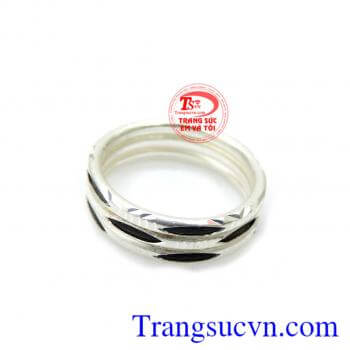 Nhẫn bạc nam lông đuôi voi đảm bảo chất lượng,nhẫn nam lông đuôi voi,nhẫn lông đuôi voi 3 sợi,đeo ngón giữa,giao toàn quốc