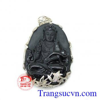Mặt phật bạc đá đẹp nét
