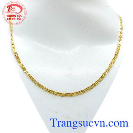 Dây chuyền vàng cá tính, dây nam vàng thiết kế cá tính mạnh mẽ dạng mảnh, nét khắc dứt khoát, tinh tế, dây chuyền vàng tây 10k