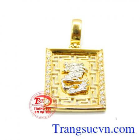 Mặt rồng nam 10k nhỏ, mặt nam rồng uốn lượn đính đá quý sáng ,