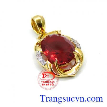 Mặt dây nữ đá đỏ huyết, mặt dây chuyền nữ đẹp.