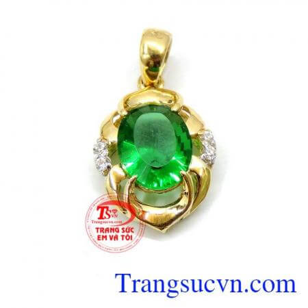 Mặt nữ xanh ngọc, mặt nữ vàng 10k xanh ngọc thanh lịch.
