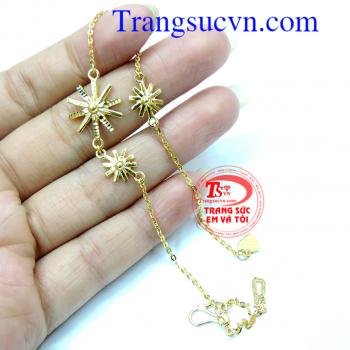 lắc chân được thiết kế theo phim hậu duệ mặt trời,món quà ý nghĩa cho người mình yêu,lắc chân mang may mắn đến cho người đeo,lắc vàng nữ