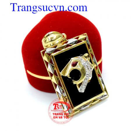 Mặt nam báo vàng đẹp mặt dây chuyền nam vàng khách hàng ưa chuộng