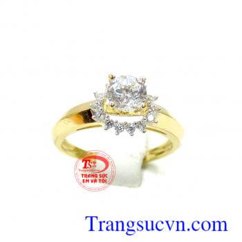 Nhẫn nữ vàng tây quý phái đẹp thích hợp làm quà tặng, đồ lưu niệm.