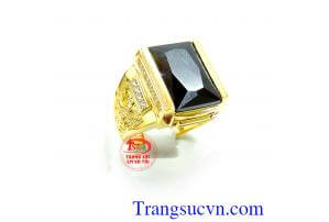Nhẫn vàng nam đá đen nhẫn nam