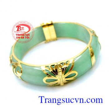 Vòng ngọc bản hẹ vàng hoa văn