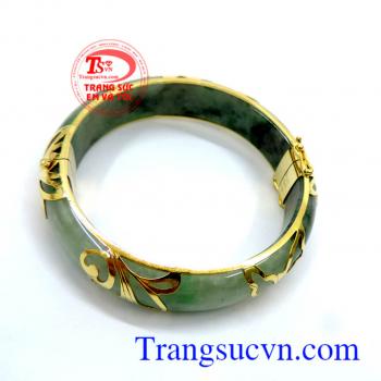 Ngọc myanma bọc vàng vòng tay