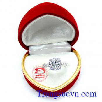 Nhẫn nữ vàng 18k trắng