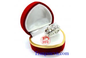 Nhẫn nam vàng trắng Italya 18k