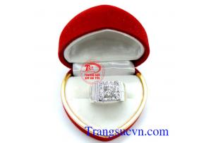 Nhẫn nam đẹp trắng 18k vàng 750 nhập khẩu nguyên chiếc