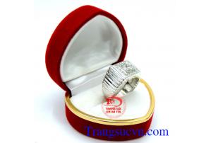 Nhẫn nam 18k vàng trắng chất lượng đảm bảo, nhẫn vàng trắng cho nam