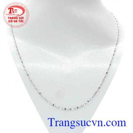 Dây chuyền vàng trắng 18k Ý