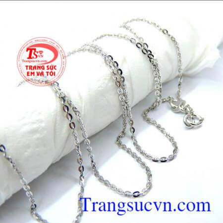 Vòng cổ vàng trắng 18k nữ