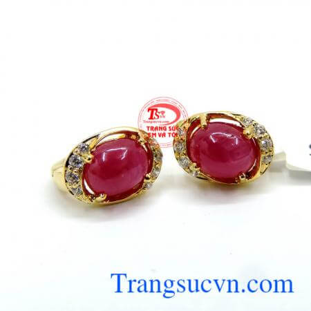 Hoa tai nữ ruby ngọt ngào