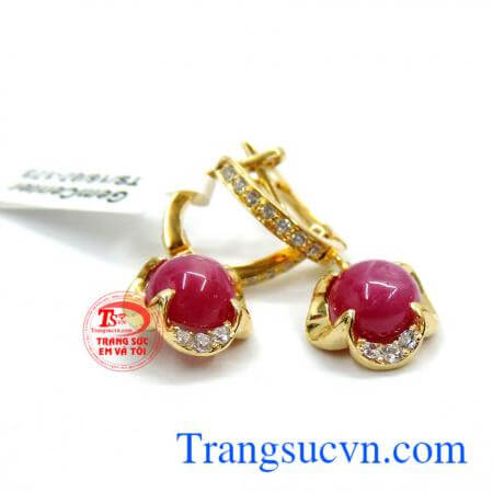 Đôi bông tai ruby 14k