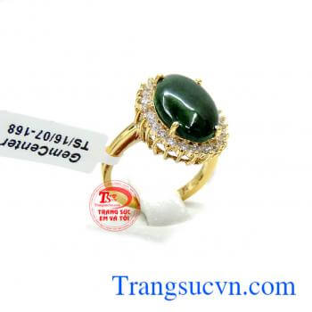 Nhẫn nữ vàng tây đẹp. Nhẫn nữ ngọc jadeite quyến rũ