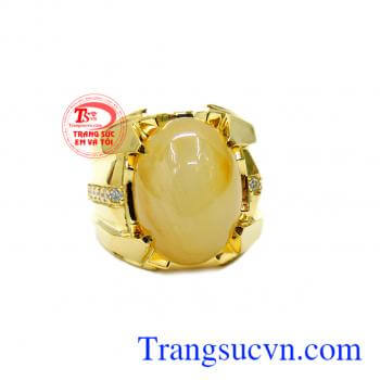 Nhẫn nam sapphire vàng cabochon