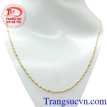 Dây vàng nữ thiết kế nhẹ nhàng, dây chuyền vàng tây đẹp, giá chuẩn, dây chuyền vàng thiết kế kiểu dáng Italy