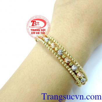 Lắc tay vàng tây 10k hình bi, thiết kế sang trọng. Lắc nữ nhập 3 màu sang trọng