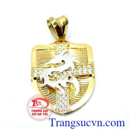 Mặt dây nam vàng tây rồng đẹp