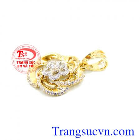 Mặt dây nữ hoa đính đá kim cương
