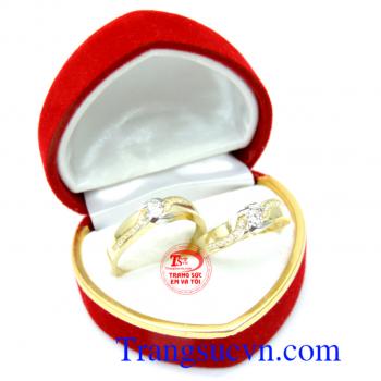 Nhẫn cưới minh chứng tình yêu, nhẫn cưới vàng trắng 10k đẹp