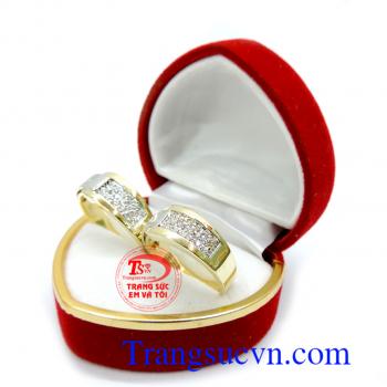 Cặp nhẫn cưới vàng dành cho cặp đôi tình yêu nhẫn cưới vàng tây đảm bảo chất lượng