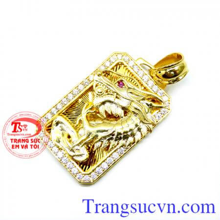 Chất lượng vàng đảm bảo chất lượng, thiết kế và chế tác 3D sắt nét tinh tế, Mặt dây nam rồng 3D siêu đẹp