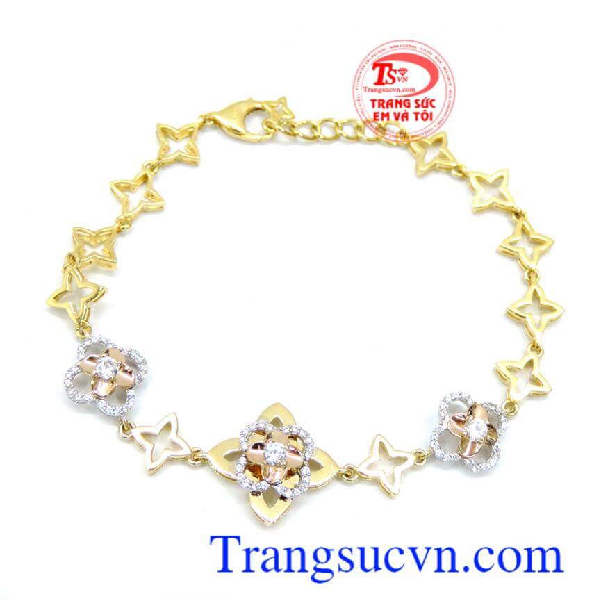 Lắc tay nữ hình hoa đá quý