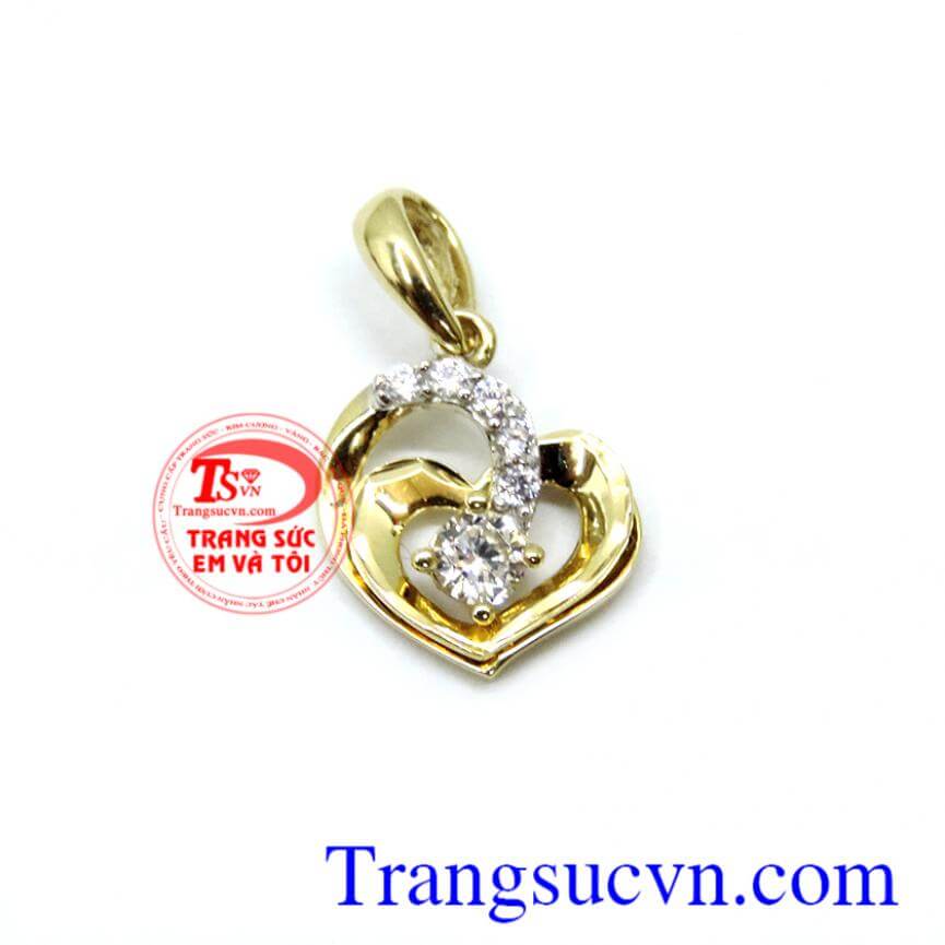 Mặt dây nữ đính đá vàng korea