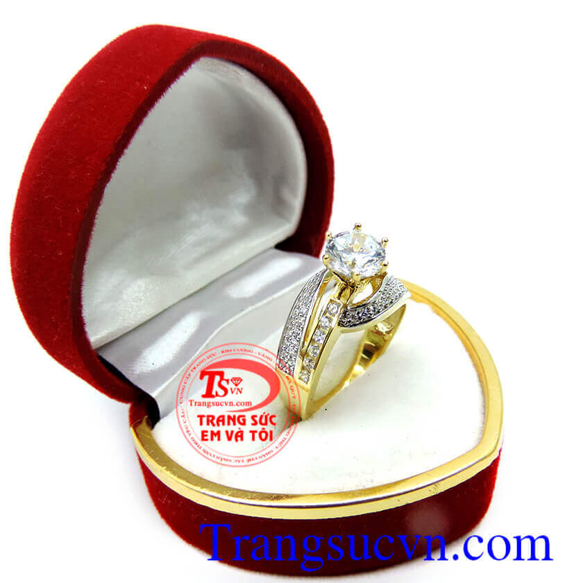 Nhẫn nữ điệu đà sang trọng. Nhẫn nữ korea 10k kim cương