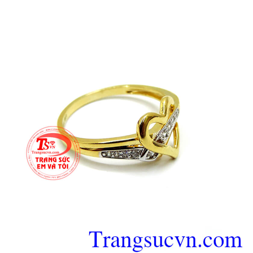 Nhẫn nữ phong cách Hàn. Nhẫn nữ 10k vàng tây korea