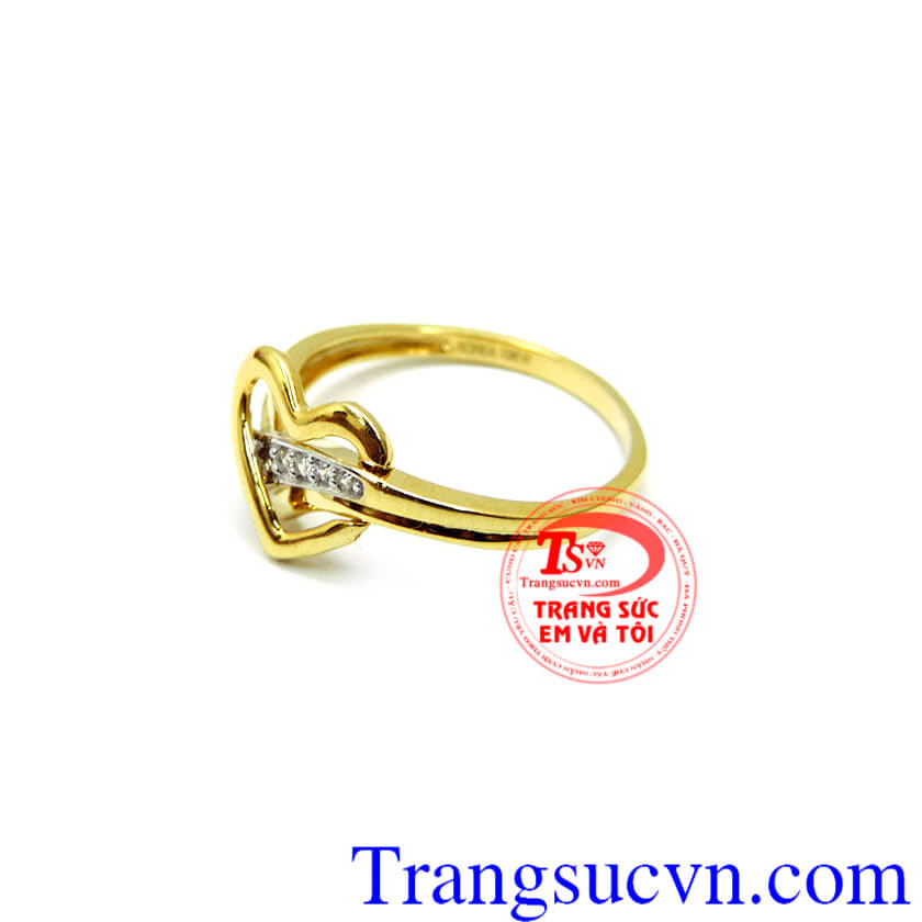 Nhẫn nữ phong cách. Nhẫn nữ 10k vàng tây korea