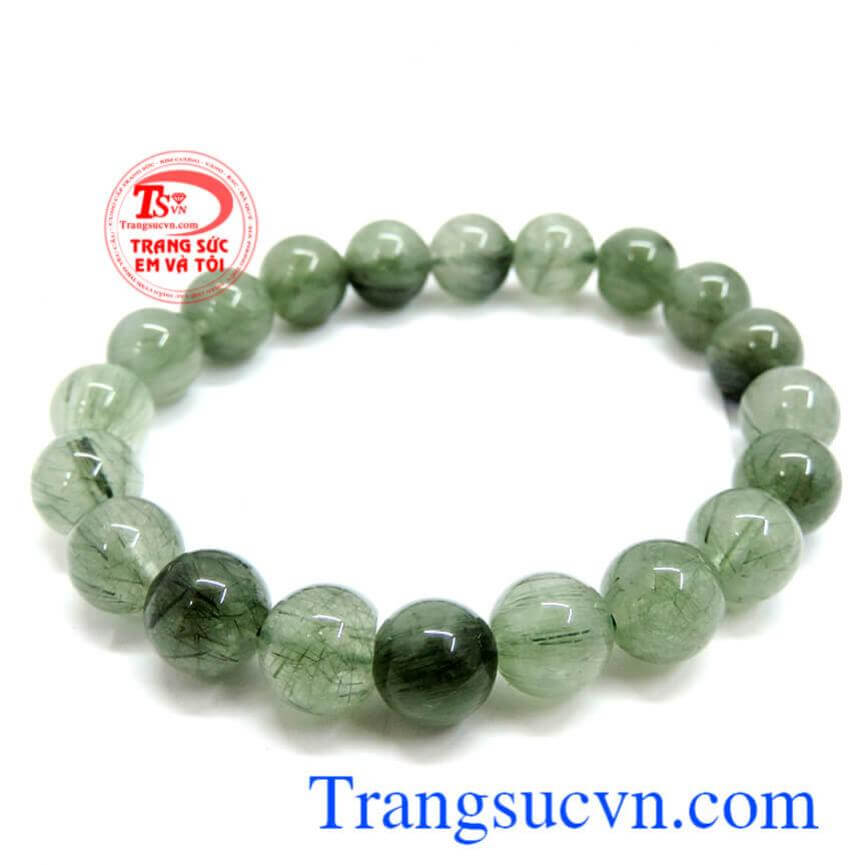 Chuỗi thạch anh tóc xanh vòng tay hạt nhỏ